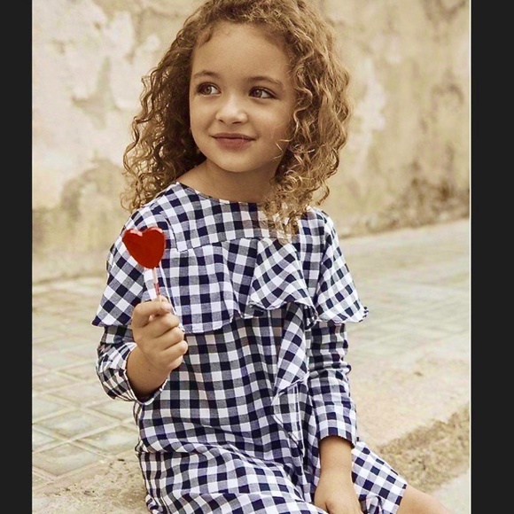 Zara girls gingham dress with flounce - Picture 6 of 16